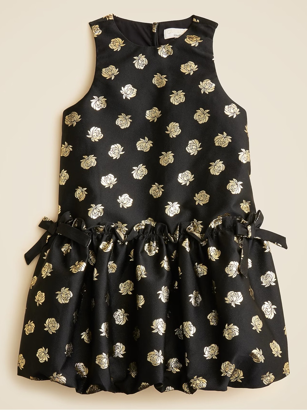 NWT J.Crew Crewcuts Size 7 Girls Bubble-Skirt Dress in Metallic Rosette Jacquard